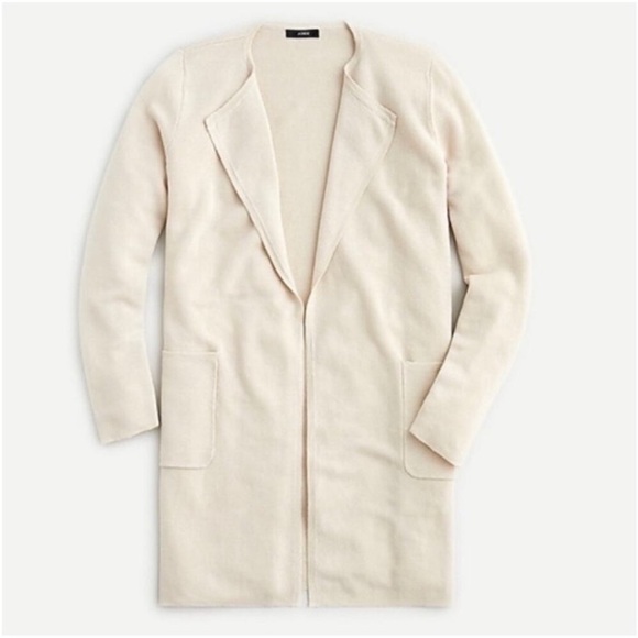 J. Crew Sweaters - J.Crew | Juliette collarless sweater-blazer in linen blend | Cream | Size S